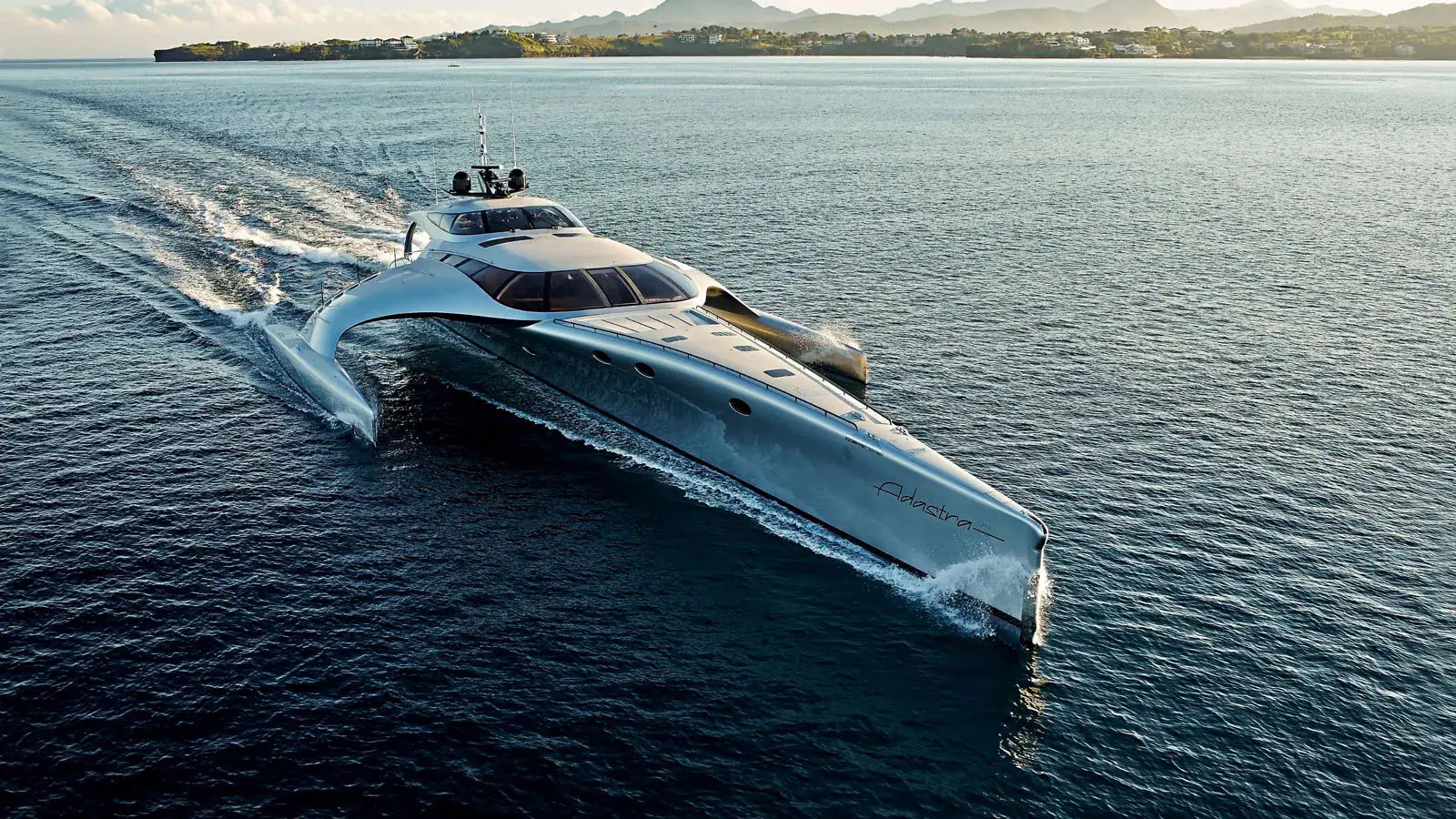 Adastra Trimaran Yacht in indonesian sea