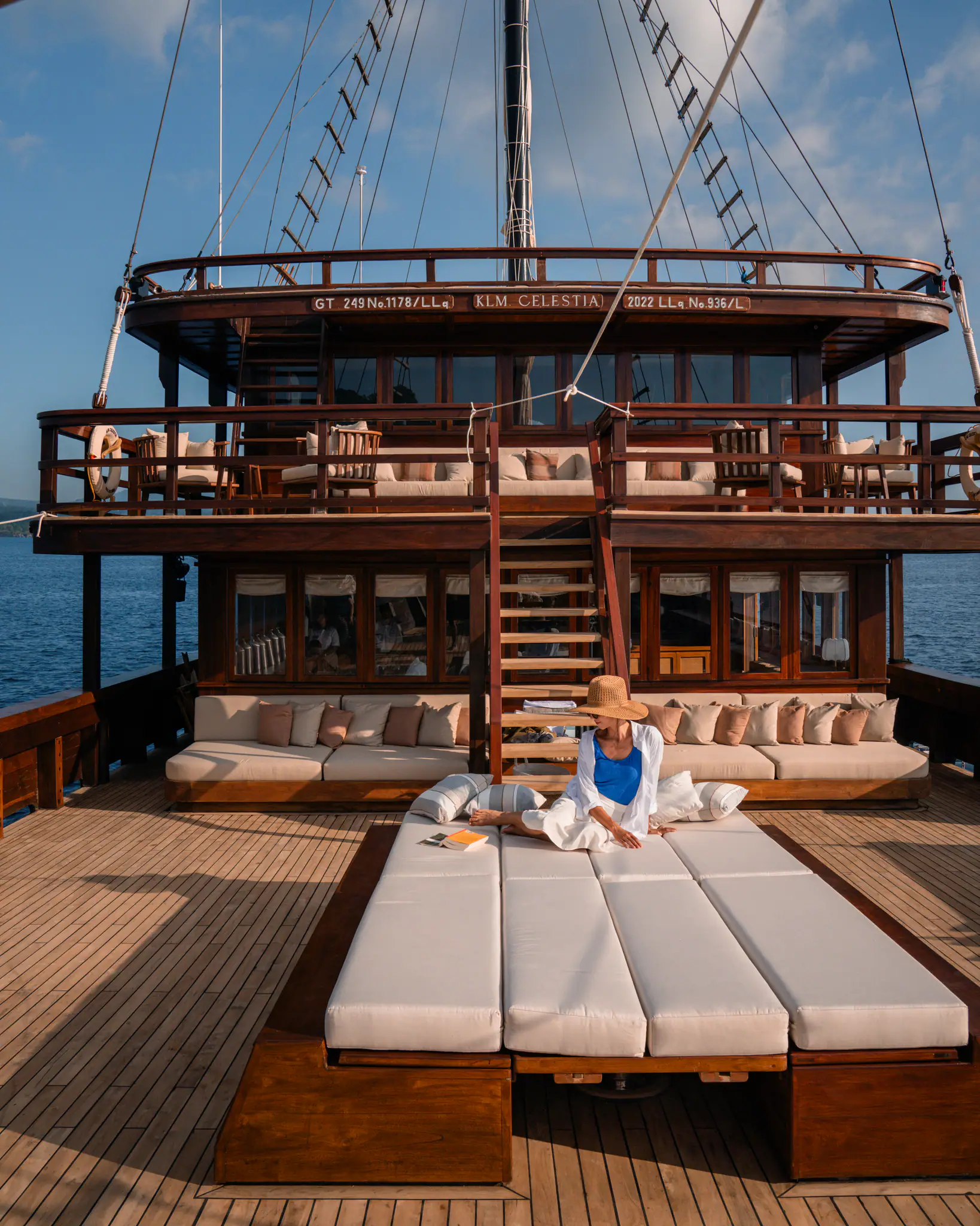 Celestia Luxury Yacht | Guests relaxing on Celestia aft deck
