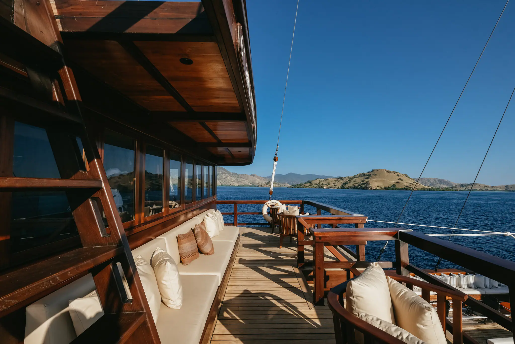 Celestia Luxury Yacht | Open deck lounge aboard Celestia