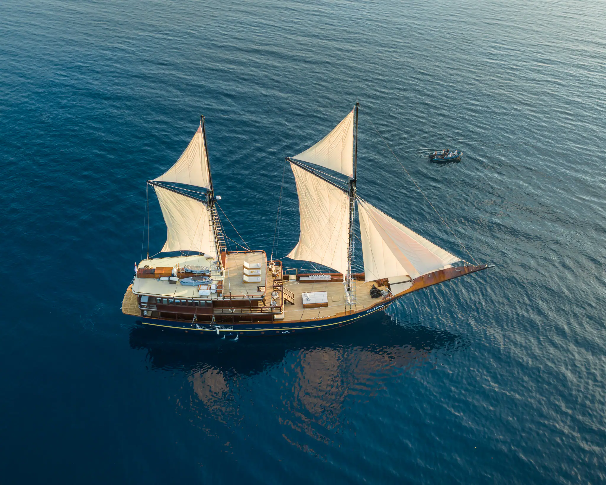 Celestia Luxury Yacht | Celestia sailing across calm Indonesian waters