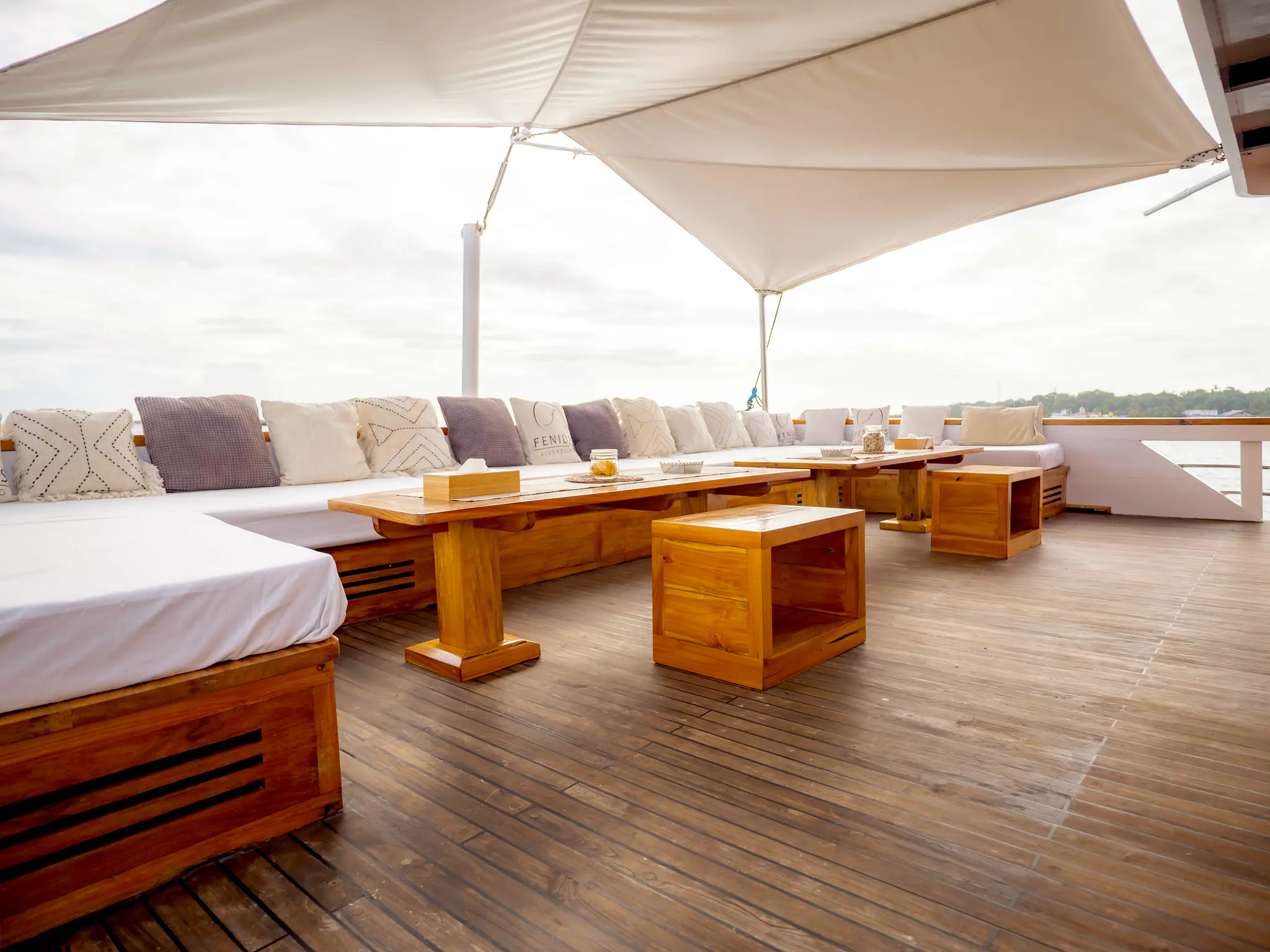 Fenides Adventure Yacht | Open Deck Lounge Area