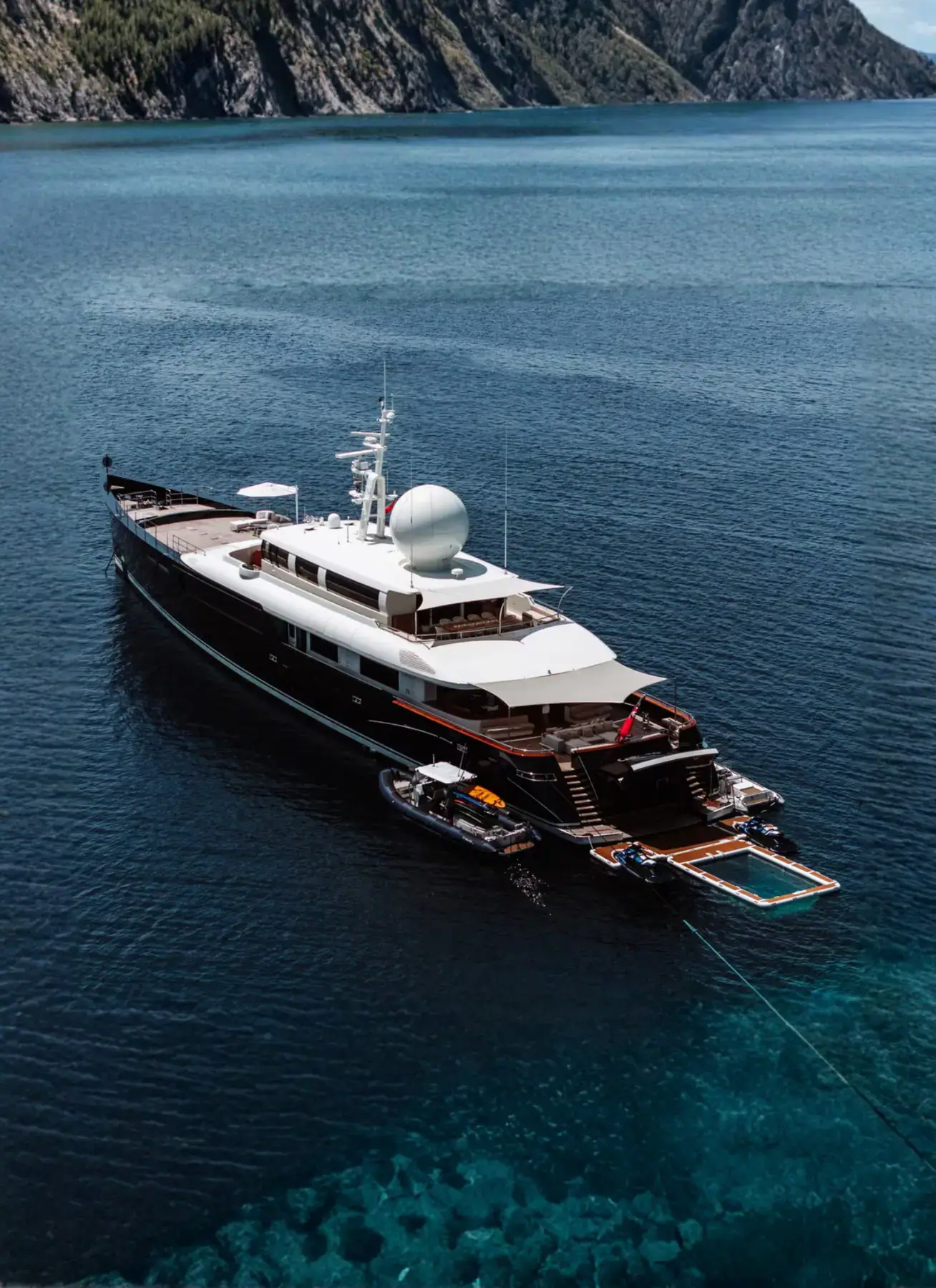 Galileo Private Charter Vessel Sailing with the sea pool