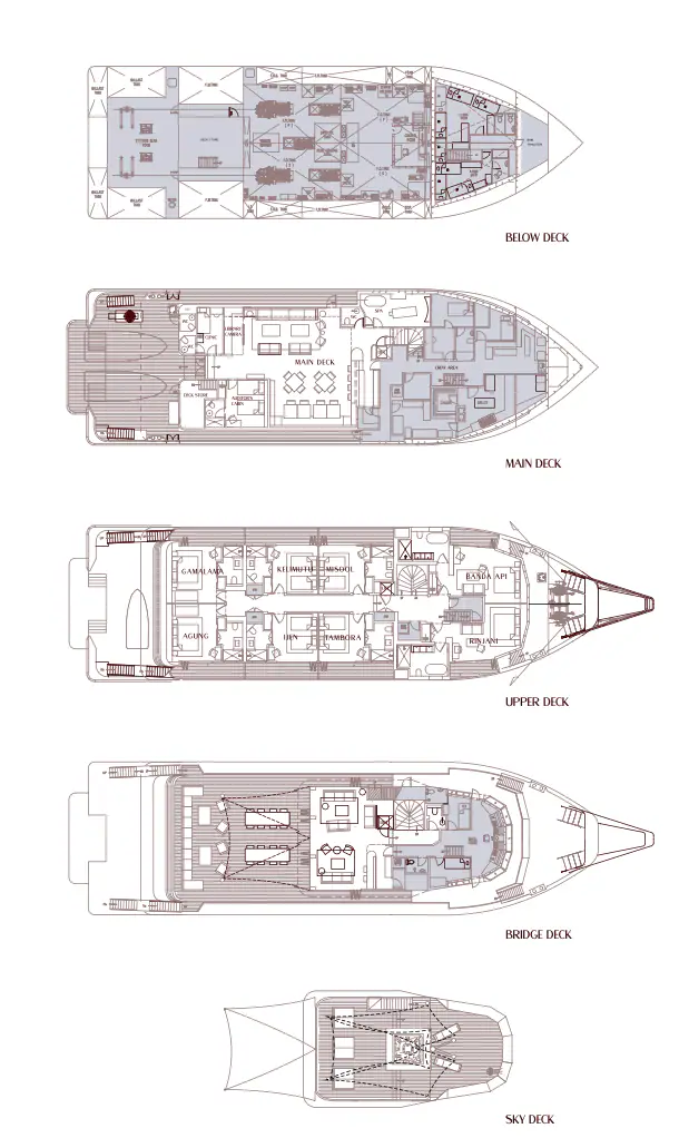 Kailana Premier Exploration Yacht | Decks Layout