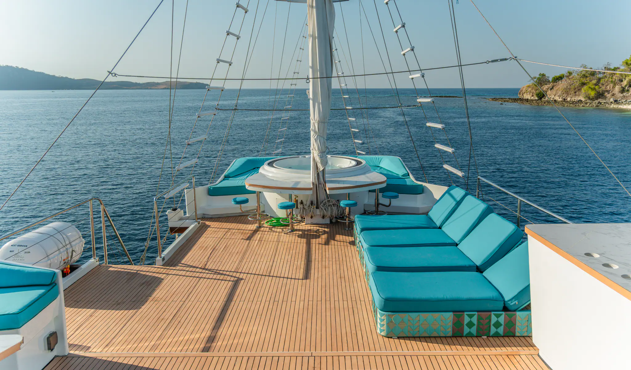 Kayra Phinisi Activity Yacht | Open Bow Lounge Area