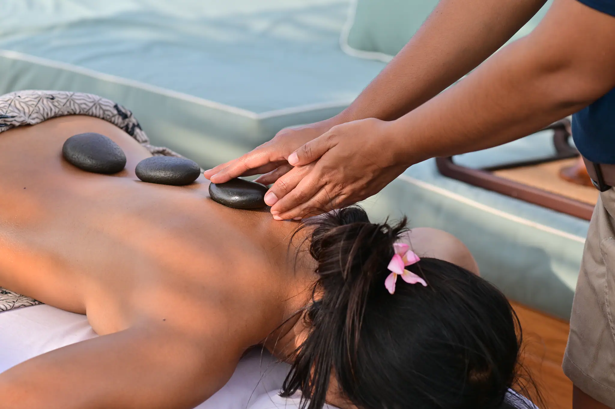 Kudanil Explorer Expedition Yacht | Traditional massage treatment onboard