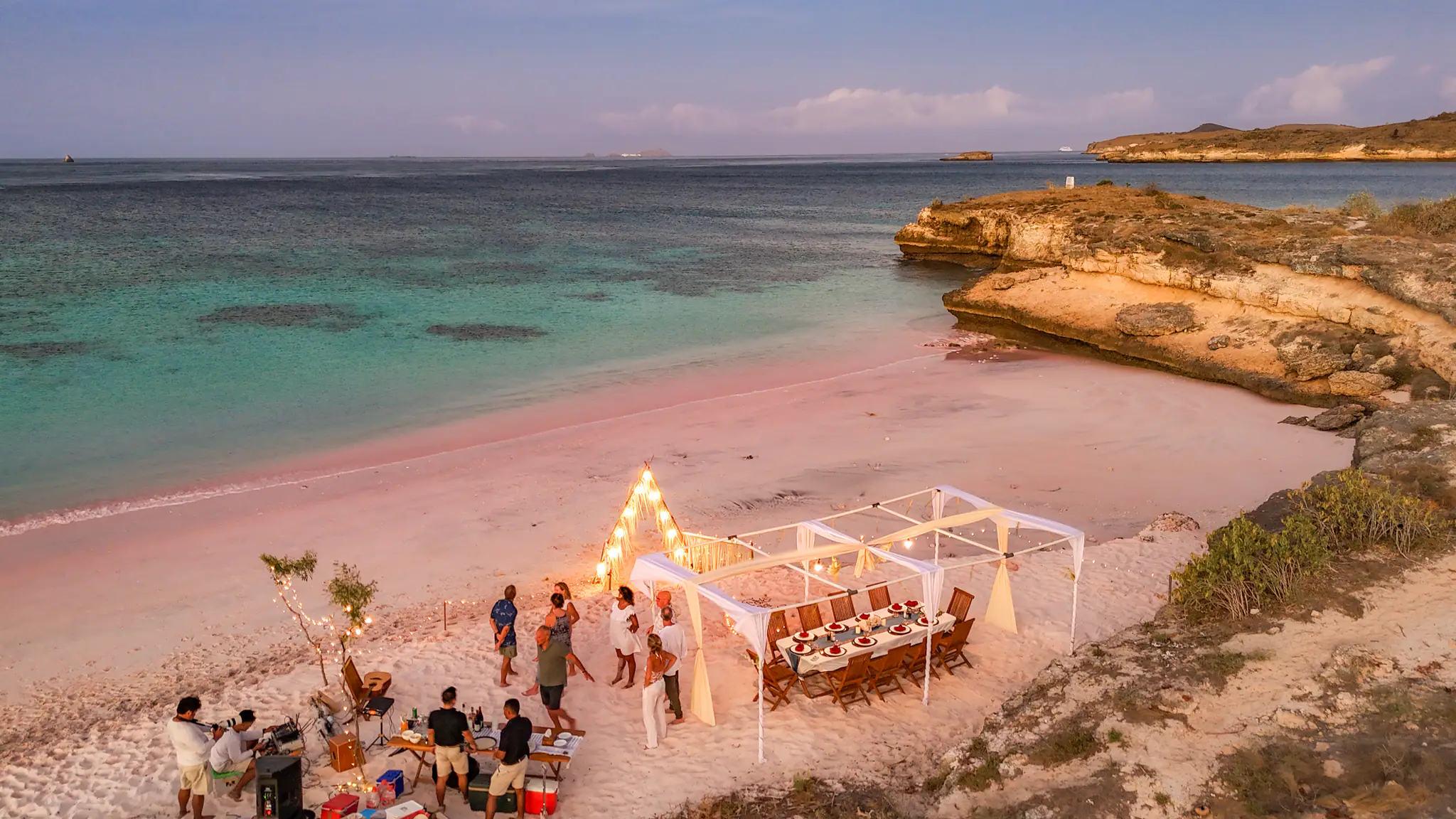 Lamima Phinisi Yacht | Private beach dinner prepared by Lamima