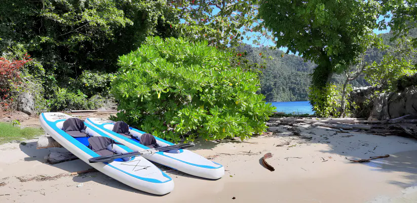 Mahodaya Classic Sailing Yacht | Kayaks on Private Beach