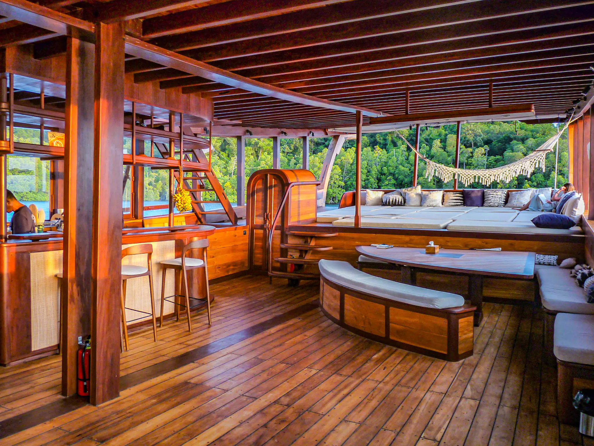 Majik Cruise Luxury Yacht | Refined Wood on Main Deck