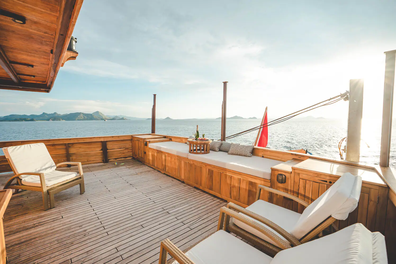 Private Terrace of Mischief Yacht 
