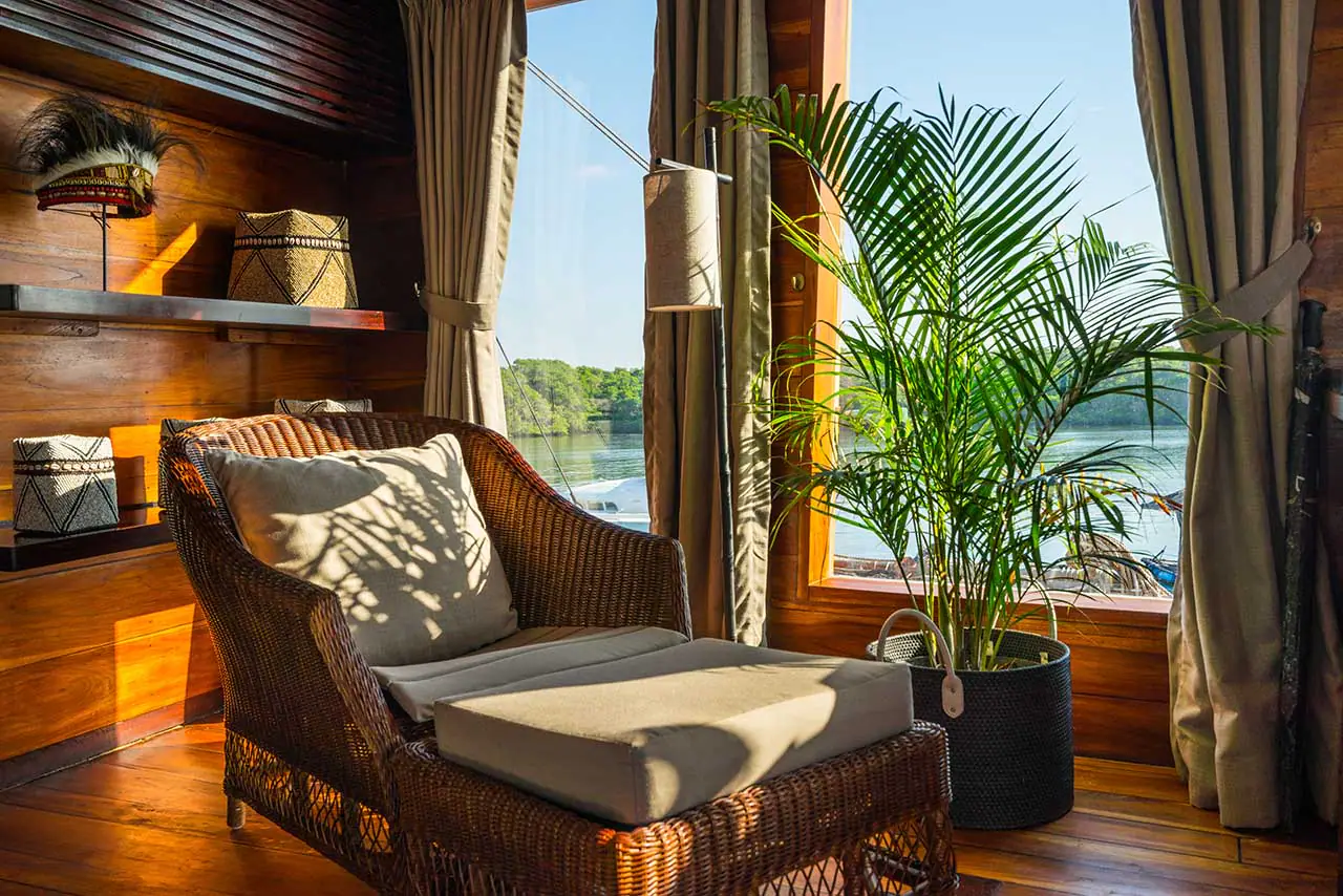 Prana Luxury Sailing Yacht | Lounge area inside the master cabin