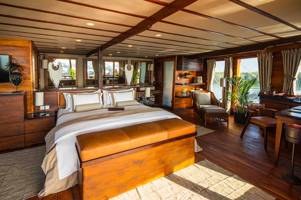 Prana Luxury Sailing Yacht | High End Master Bedroom on Prana