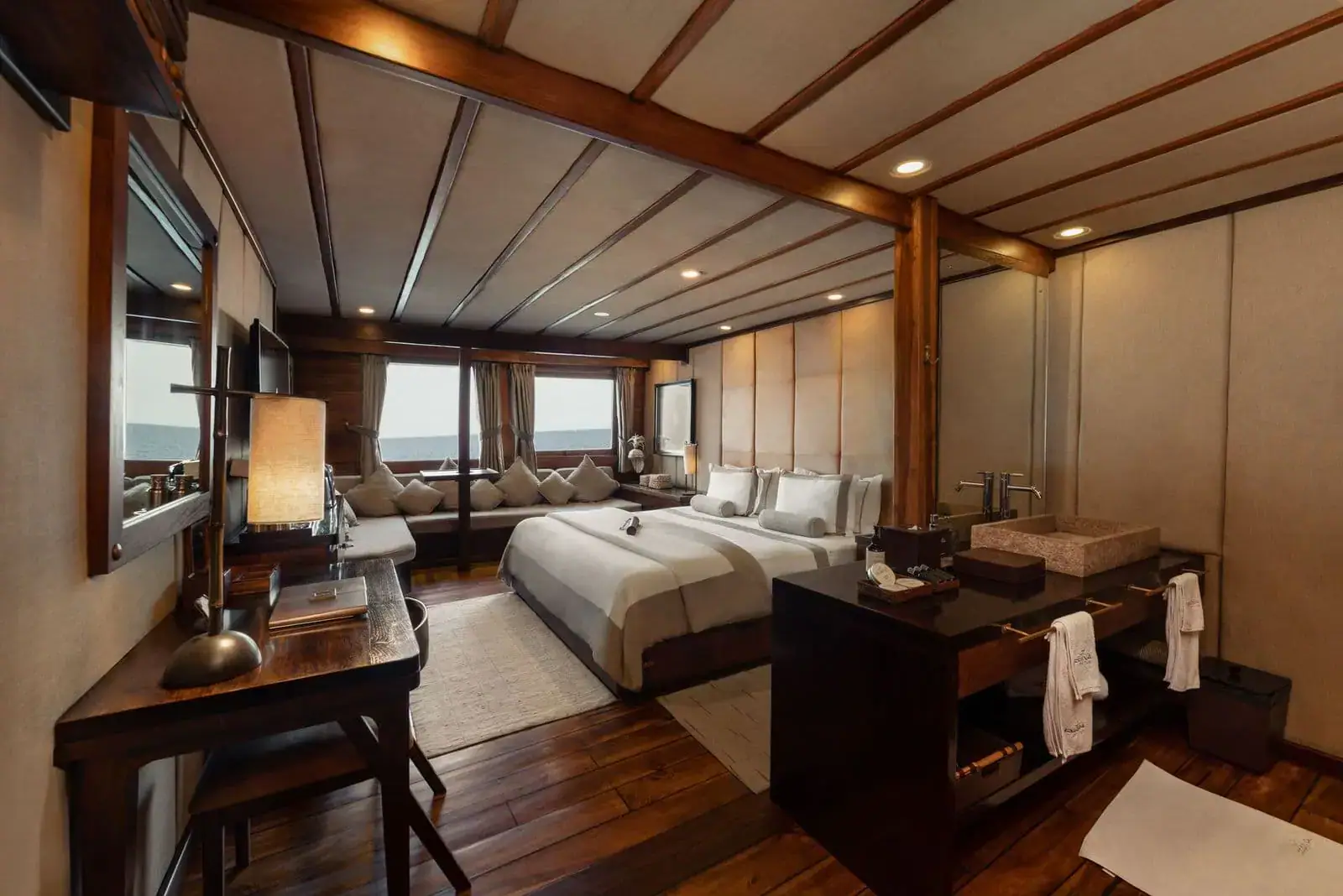 Prana Luxury Sailing Yacht | Refined guest cabin interior