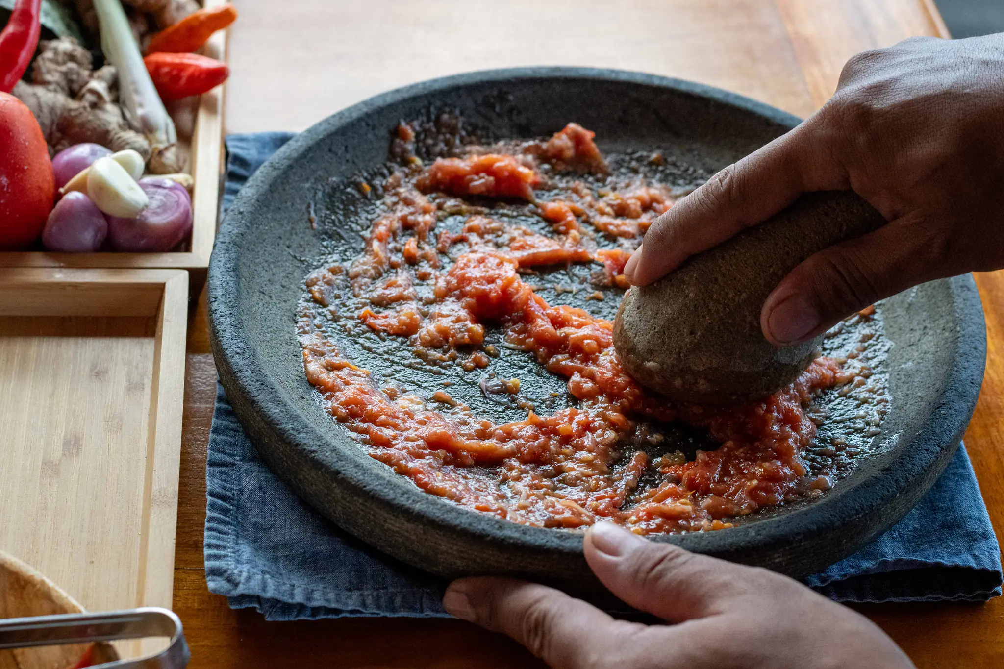 Rebel Adventure Yacht | Indonesian sambal preparation onboard