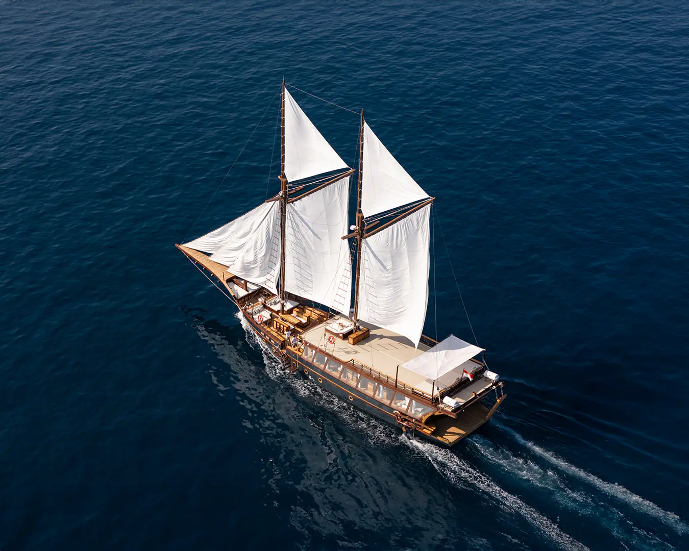 Sanya Sailing Yacht | Aerial View Under Sail