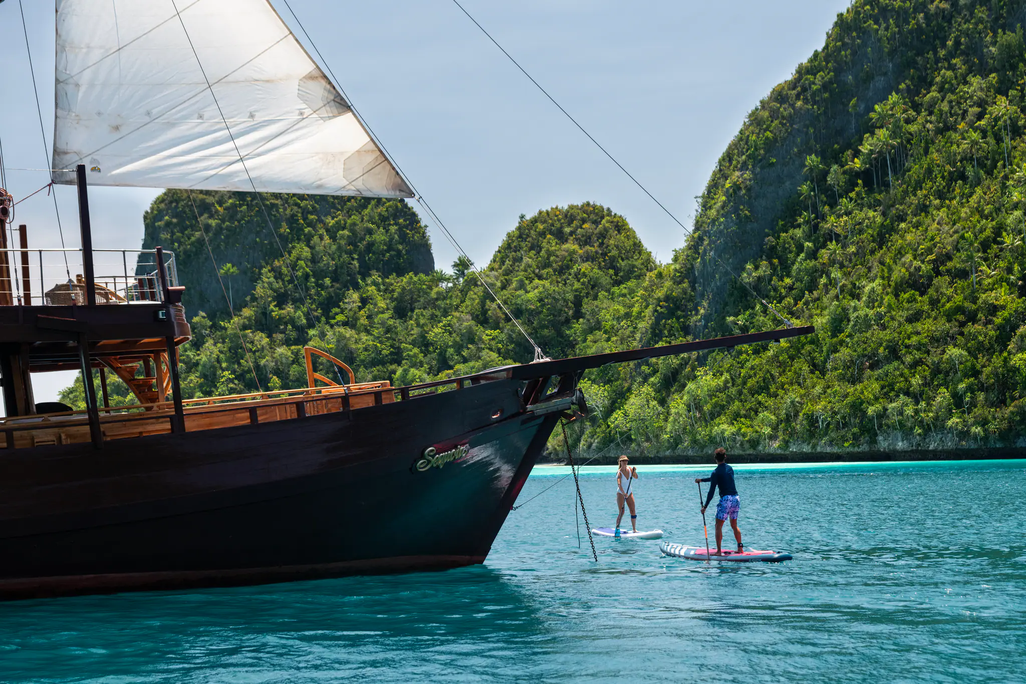 Sequoia Sailing Yacht | Paddleboarding Beside the Yacht