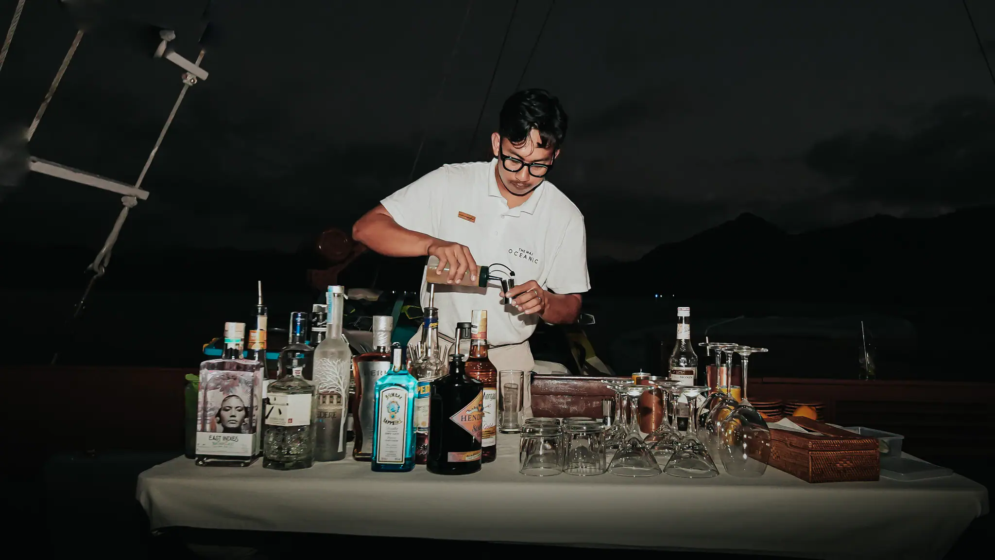 The Maj Oceanic Contemporary Phinisi Yacht | Cocktail preparation onboard