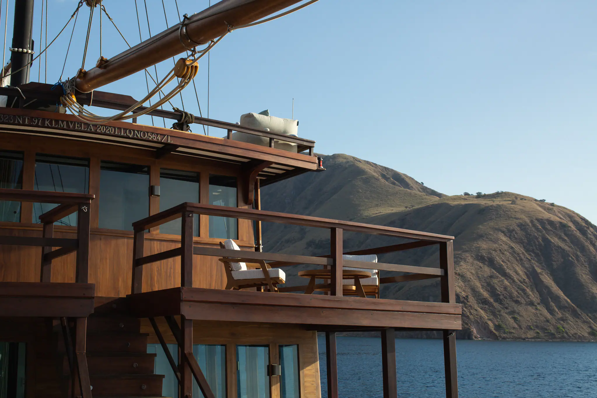 Vela Luxury Phinisi Yacht | Bridge deck with island views